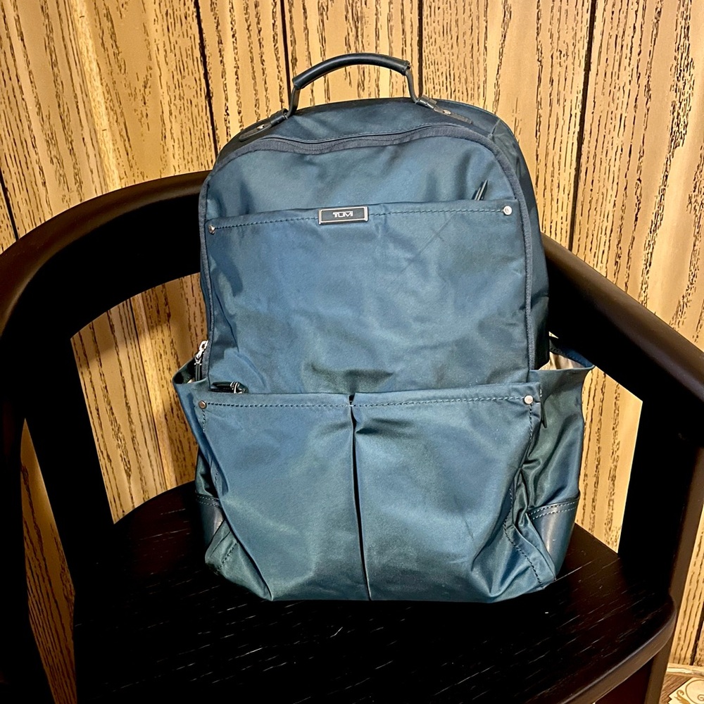 Tumi Teal Backpack with Multiple Pockets - image 1